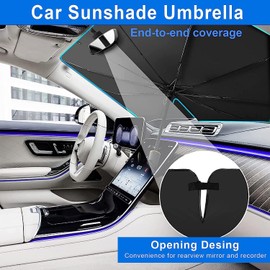 Auto Sonnenschutz für Frontscheibe, Faltbarer Wärmeisolierter UV-Schutz Auto Sonnenschirm für Windschutzscheibe, Einfache Lagerung, für meisten Auto & SUV (125 x 65 cm für kleines Auto)