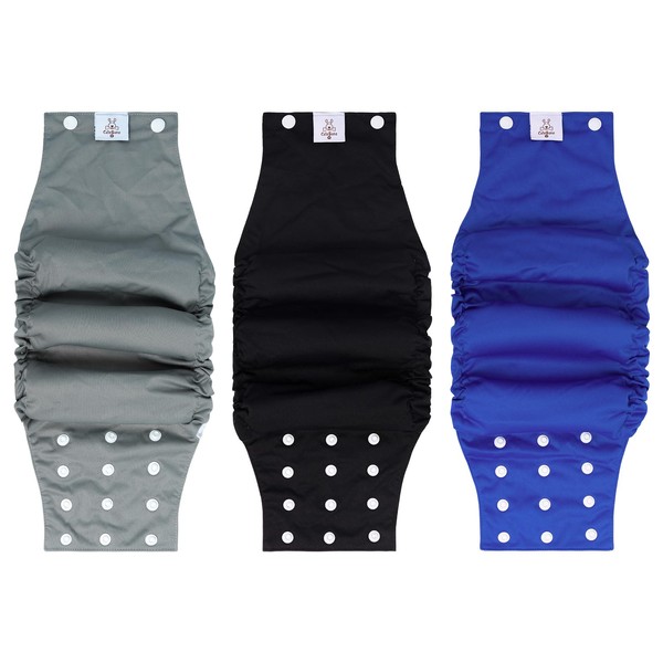 CuteBone Reusable Male Dog Diapers with Snaps Washable Doggie Belly