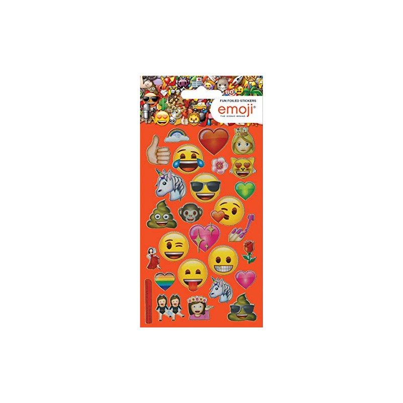 Paper Projects 01.70.06.131 Emoji Girls Foil Sticker Pack, Solid, Multi-Coloured