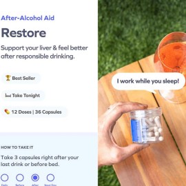 Cheers Restore Supplement w DHM + L-Cysteine After-alcohol Aid Support Your Live