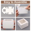 OUGEBOX 50 Pcs 4x4x2.5 Inch Bakery Boxes with Window, White