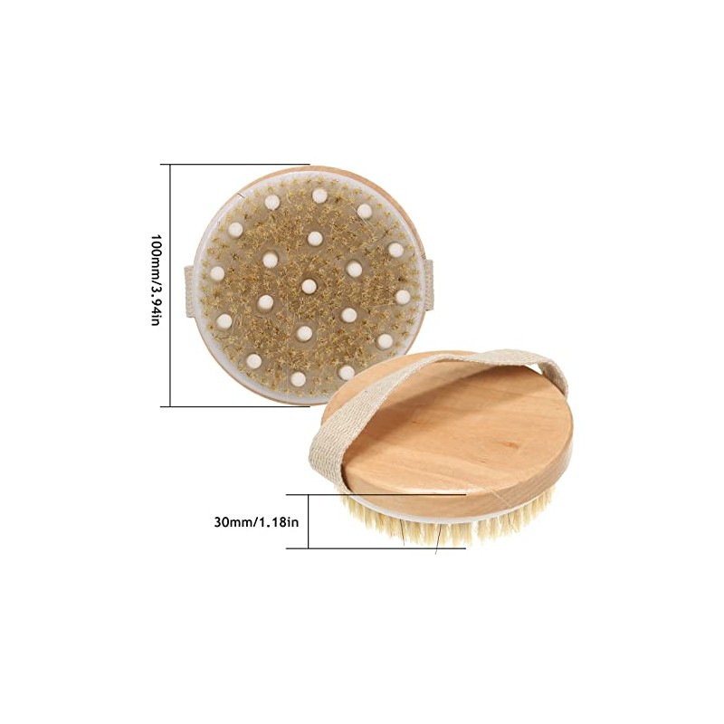 Cepillo Corporal Cerdas Naturales Cepillado Seco Exfoliación Profunda Drenaje Linfático