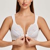 MELENECA Women's Bra Front Closure Large Sizes with Underwire Lace