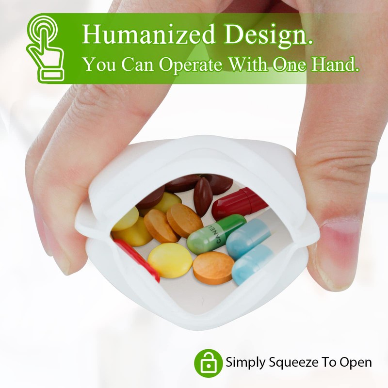 2 Pieces Pill Organizer Reusable Pocket Pill Case Portable Open