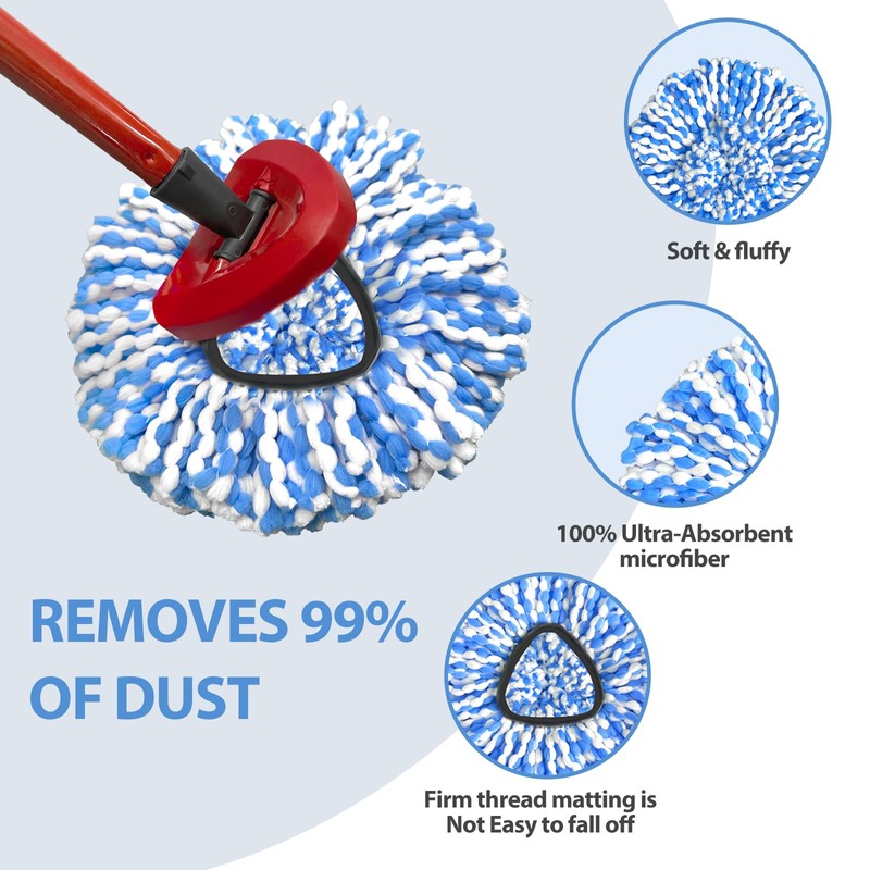 Mop Head Replacement for OCeda RinseClean 2 Tank System, Microfiber