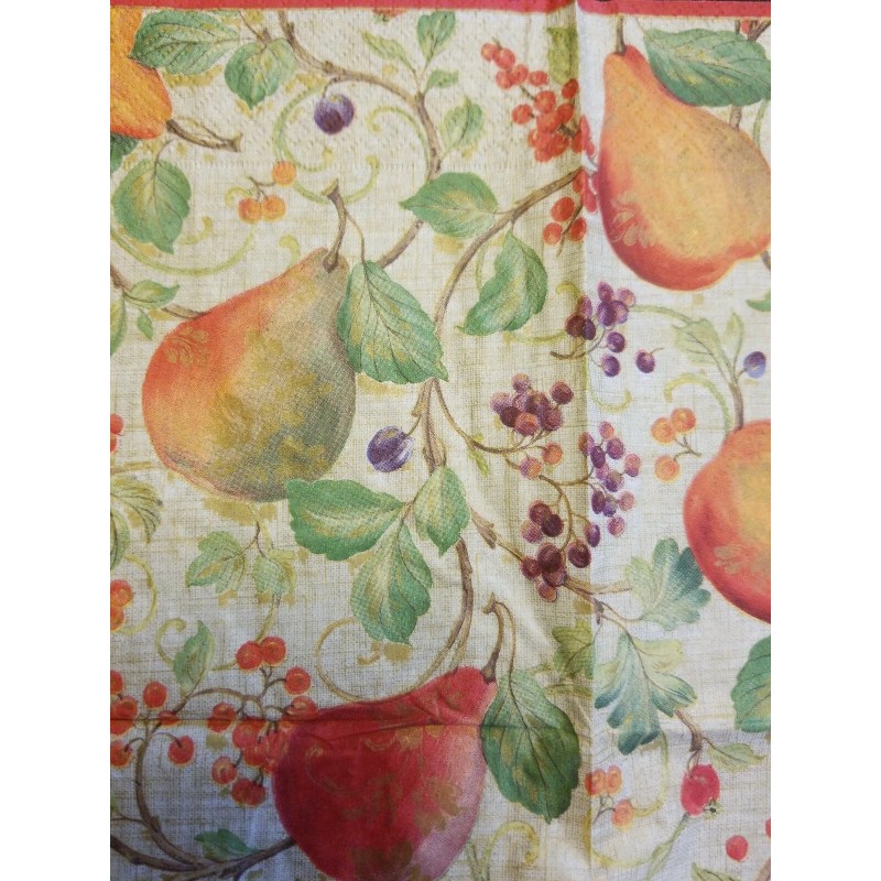 TWO Individual Napkins Fruits Pear Natural Cocktail for Decoupage (1220)