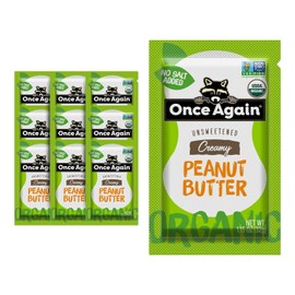 Once Again Organic Peanut Butter Packets - Individual Peanut Butter Packets for Snacks, Travel, Lunches - Single Serve Squeeze Packs - Vegan, Non-GMO, Gluten Free - 1.15 Ounce Packs, 10 Count