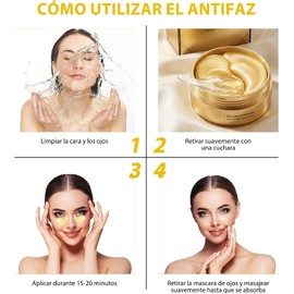 120Pcs Bolsas y Ojeras Parches de Ojo, Colageno Parches Contorno de Ojos, Patas de Gallo e Hinchazón, Secos y Líneas Finas, Hidratante Contorno de Ojo Antiarrugas Negro