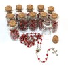 12pcs Rosary in Glass Jar Bottle Beads Red Beaded Rosary