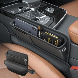 EXCEREY Self-contained Gap Strip Car Seat Gap Box Storage Box Gap Box Central Control Storage Artifact Black 2-Piece Set