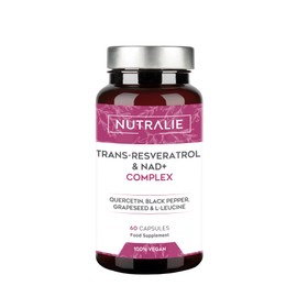 Trans Resveratrol NAD+ Komplex 1450mg Hochdosiert Kapseln mit Quercetin OPC Piperin und Vitamine C - 1000mg Resveratrol Rein 100% - Formule Komplexe Laborgeprüft - 60 Kapseln Nutralie