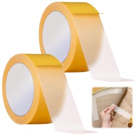 XSHAO® 2 Rolls of Double-Sided Fabric Tape, Extra Strong, Carpet Tape, Double-Sided, 50 mm for Carpet, Photos and Home Decoration (20 m x 5 cm)