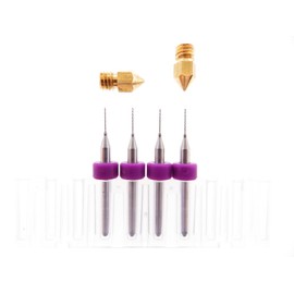 3D Printer Clogged Extruder and Nozzle Print Head Kit 4pc .5mm + 2qty Nozzles .5mm MK7 MK8 Makerbot RepRap Felix More 1.75mm Filament ABS PLA …