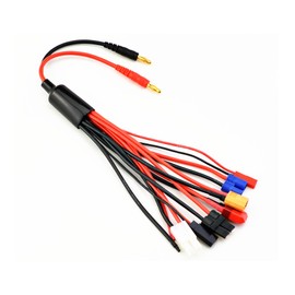 RC Lipo Battery Charger Connector Adapters 9 in 1 Splitter Cable 4.0mm Banana Plug to JST T Plug XT60 EC3