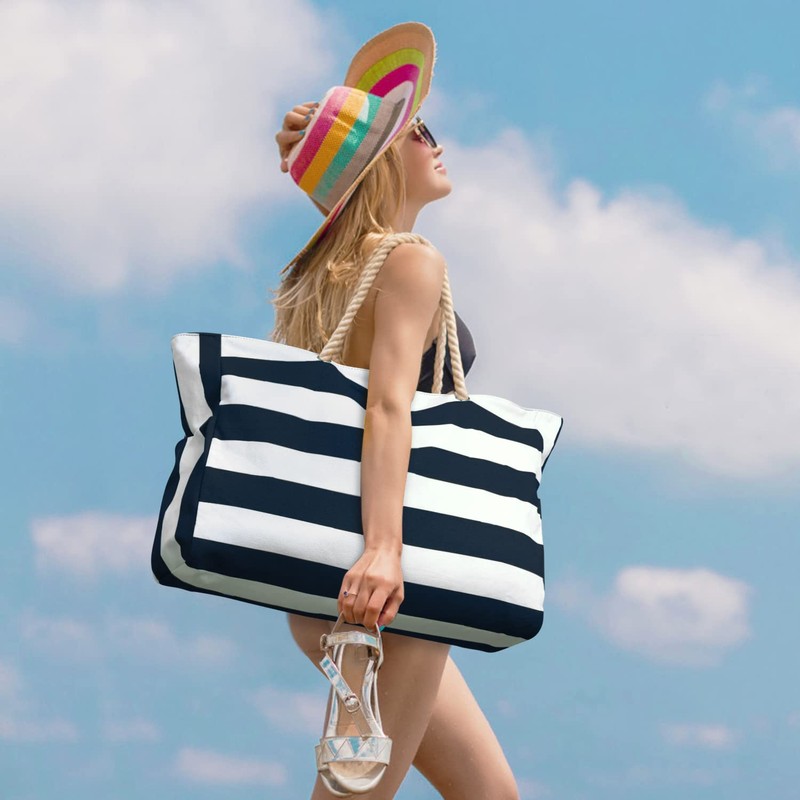 Bolsas de playa para mujer, bolsa grande impermeable con cierre,