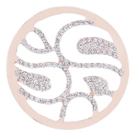 Morella Women's Amulet Coins, 33 mm Zirconia Stones, Base Metal