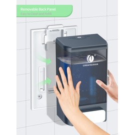Manual Soap Dispenser Bathroom Kitchen Wall Mounted Soap Dispenser for Bathroom Shower Shampoo Gel Liquid Plastic Container 34oz/1000 ml, Dark Grey, CHUANGDIAN