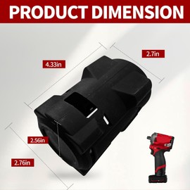 2Pcs 49-16-2563 M12 Fuel Impact Driver Protective Rubber Boot, Fit for milwaukee M12 Fuel 1/2 and 3/8 Stubby Impact Wrenches (2562-20 2563-20 2563P-20) (Black)