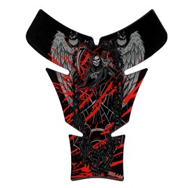 Tank Pad Motorcycle Skull Black Red Compatible with Suzuki X503702VA