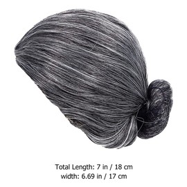 VILLCASE Grandma Wig Gray Hair Wig Halloween Grandma Wig Elderly Women Hairstyle Cosplay Props Dark Gray Synthetic Material