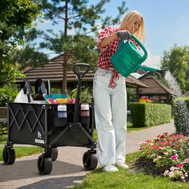 Folding Wagon Cart with Wheels Foldable - Collapsible Wagons Carts Heavy Duty, Fold Up Portable Utility Wagon for Grocery Beach Sports Fishing Camping Shopping, Carrito para Cargar Cosas Con Ruedas