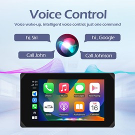 VSYSTO Wireless Carplay and Android Auto Motorcycle Dash Camera with 5" Touchscreen, HD1080P Front and Rear Camera, WiFi, Bluetooth, GPS, Tire Pressure Sensor (CS5)