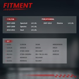 TSSLIIN High Output Alternator for-Hyundai Elantra 2007-2012 2.0L, For-KIA Soul 2010 2011 2.0L, Spectra 2007-2009, 90A 12V 4-Groove Pulley, Alternator Replacement OE 3730023650 11311N