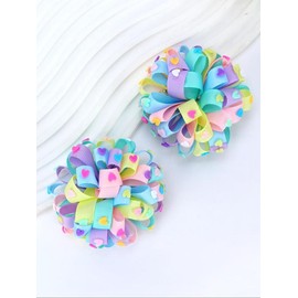 Colorful Letter Pattern Hydrangea Design Hair Clip, Super Cute Clips for Girls, Fashion Hair Accessories for Party, Daily Clothing Barrettes Decor