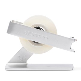 ELYPRO Modern Tape Dispenser for Office Desk - Elegant and Minimalist Design, Heavy Metal Made, Space-Saving, Perfect for Office & Home Use or as a Stylish Gift - Bonus Tape Roll Included (Silver)