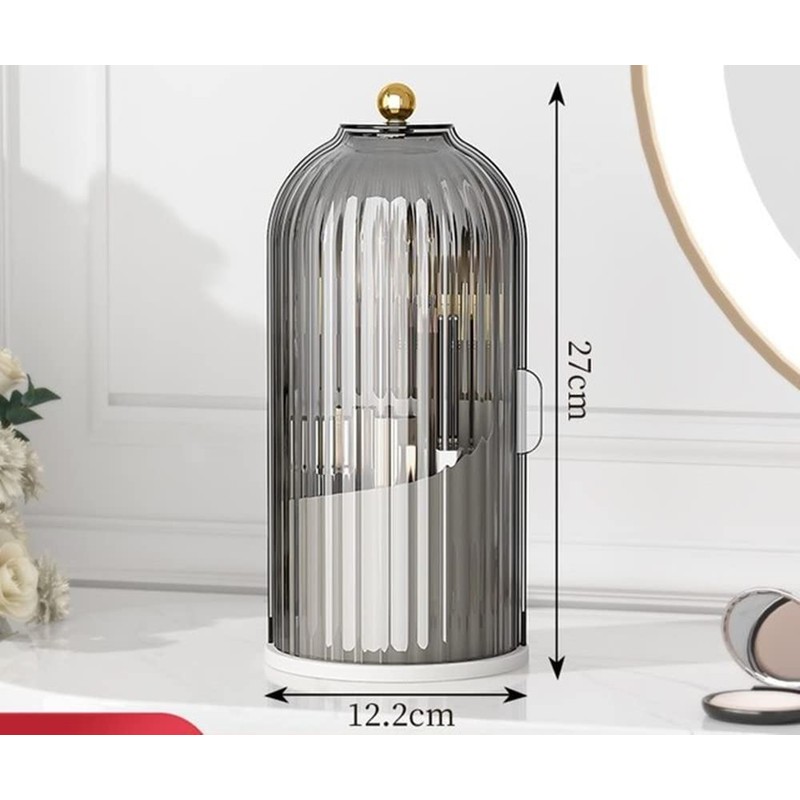 Primst Makeup Brush Holder Case, 360° Rotating Cosmetic Organizer with