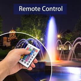 TENSUL Colored Pond Lights with Timer, 20 Ft Cable Underwater SpotLights IP68 Waterproof Aluminium Case Fountain Light Submersible for Outdoor Pond Fountain Waterfall, 8W 1 Lights