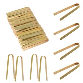 20 Pieces 10 cm Disposable Bamboo Tongs Kitchen Utensils Bread Tongs Natural Bread Tongs for Fruits Tea Toasted Bread Kitchen