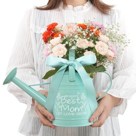 LZPTYYSN Gifts for Mom,Gardening Gifts for Women, Best Gifts for Mom,Gifts for Mom from Daughter Son,Metal Watering Can for Indoor Plants,1/2 Gallon,Mint Green