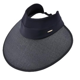 Harlang Summer Sun Visor Hats for Women Retractable Brim Adjustable Sun Protection Baseball Golf Tennis Cap Straw Dark Grey