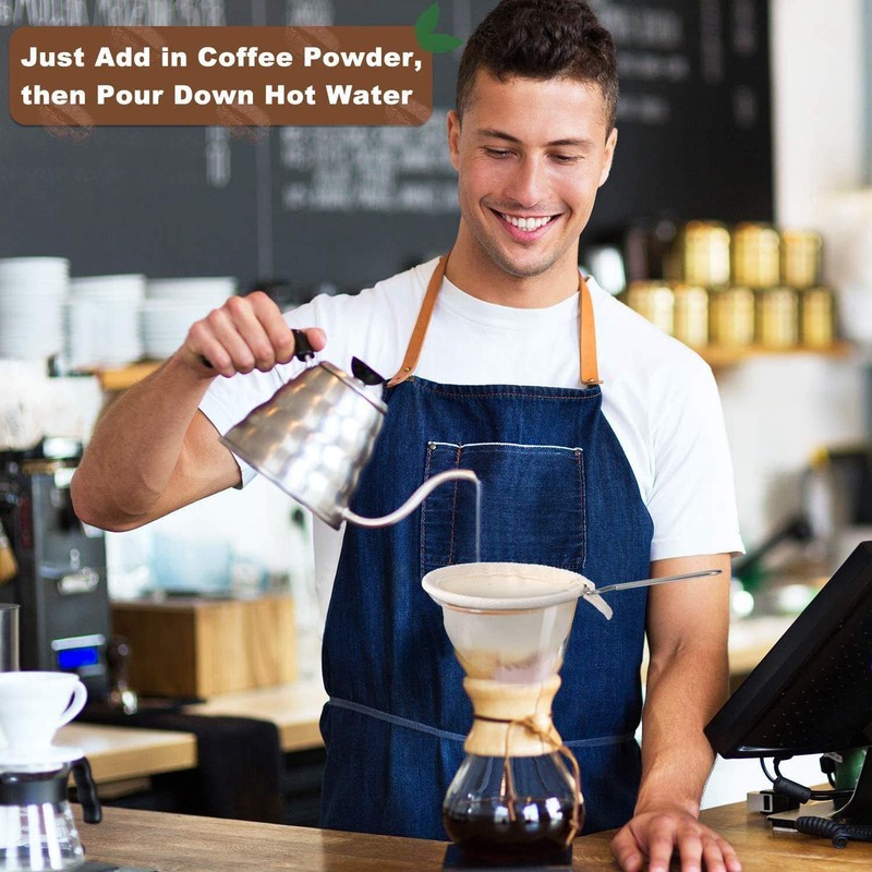 Nvanvmm 4Pcs Flannel Cloth Coffee Filter Strainers Reusable Coffee Dripper