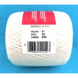 Clarks Clark's Big Ball 3 Cord Crochet Thread Lot~Color 61~Size 20~Yard 400~100% Cotton