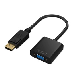 Cableader Adapter, DisplayPort (DP) to VGA Male to Female Converter (Black)