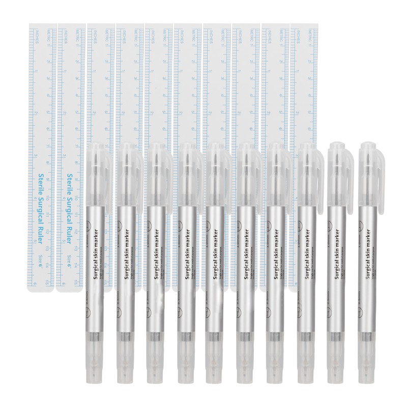 10pcs Microblading Tattoo Marker Pen Gray Skin Marker Pen Paper