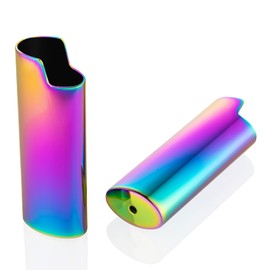 JINMUNIC 2pcs Lighter Case Cover Holder Metal Vintage Floral Stamped Fit for BIC Full J6 Series Lighter