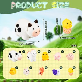 HSLCGF 50Pcs Mini Resin Animals Figures,Bulk Farm Tiny Animals Figurines to Hide Miniature Fairy Garden Decorations Tiny Cow Animals Figurine Accessories for Miniature Garden Decor(Farm Animal, 50)
