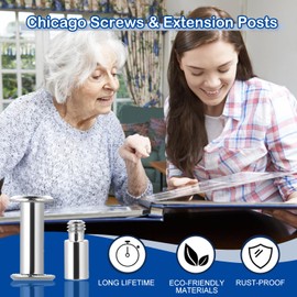 MroMax 38Pcs Chicago Screws and Scrapbook Extension Posts, M5 x 16mm Binding Screws