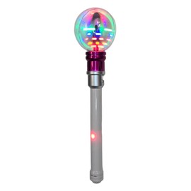 LED Light-Up Spinning Star Magic Ball Wand (13.5") Plastic. Batteries Included. Colorful Bright LED Light Up Sensory Toy for Toddlers Kids Boys and Girls Party Favor (1 Red Wand)