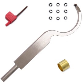 Carbide Tipped Woodturning Tool H8.9 Carbide Wood Lathe Tool Enlarge Swan Hollower Made of Stainless Steel with 10pcs 8.9mm Round Carbide Cutter and T15 star tip wrenches