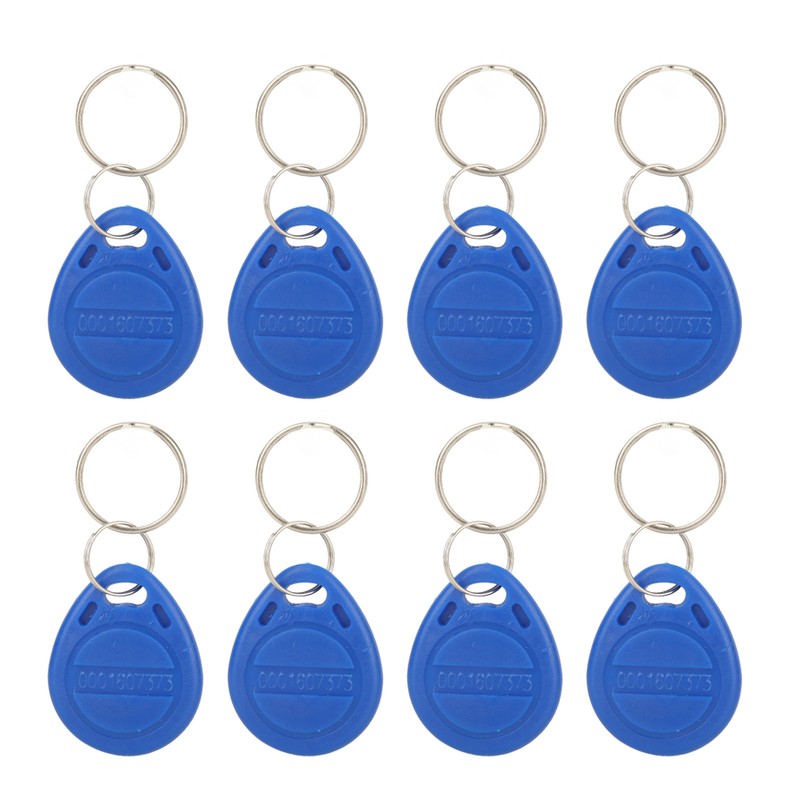 100 Pcs Blue Keychains RFID Proximity Card Key for Access