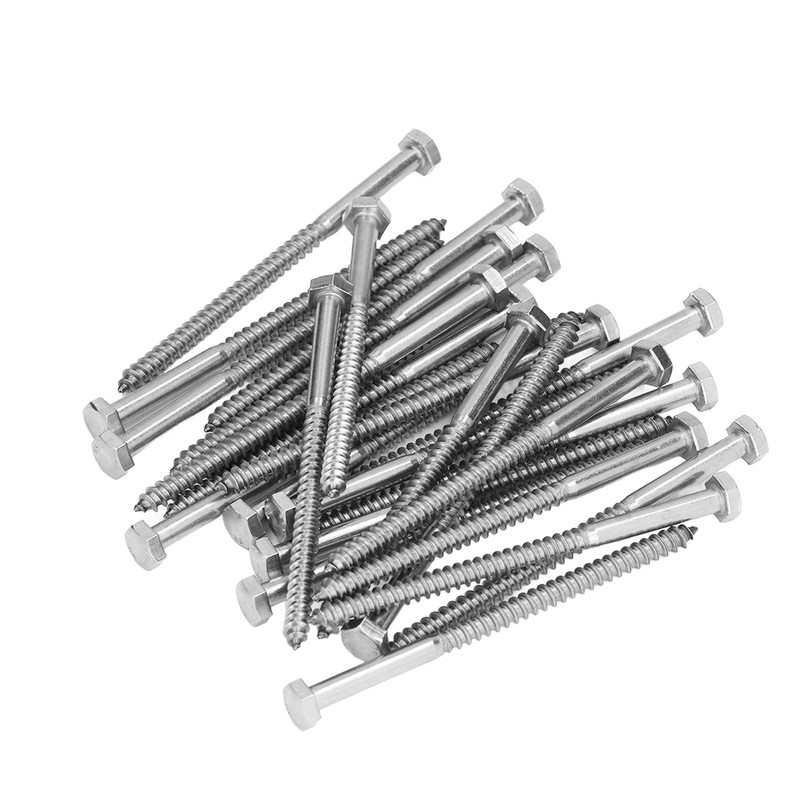 304 Stainless Steel Half Thread Bolt Wood Hex Lag Screws