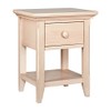 Bedside Table, Nightstand with Storage Box, Open Shelves, Rounded Corners,