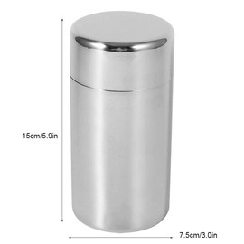 AUNMAS Tea Tin Canister, Stainless Steel Tea Coffee Sugar Storage Container with Airtight Double Lids for Loose Tea and Tea Bags, Kitchen Cup for Tea Coffee Sugar Seasoning Storage (550ml)