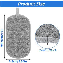 JJiaoLinin 4 Pack Multipurpose Dish Scrubber Sponges, Eco Dual Action Scrubbing Sponge，Non-Scratch Sponge Microfiber Side for Kitchen, Bathroom and Home Cleaning（Random Color）
