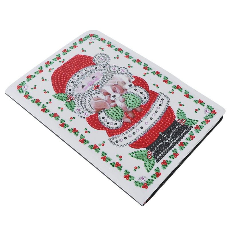 DIY Christmas Santa Claus Pattern Diamond Painting Notebook Kits Decoration