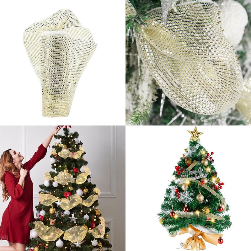 Christmas Tree Ribbon Gold Christmas Decorations Gold Christmas Tree Decorations